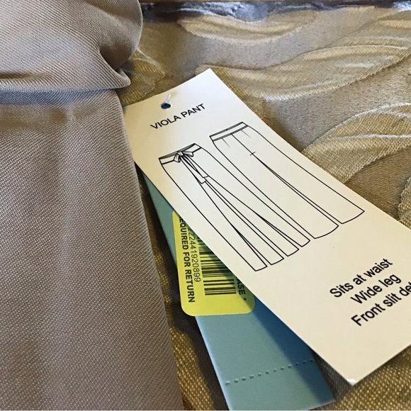 ANTONIO MELANI Tan Wide Leg Pants with Tie Belt - Picture 7 of 14